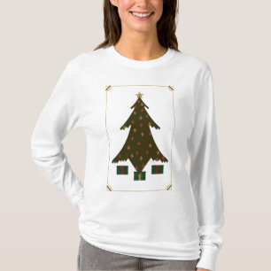 Quiltad julskjorta för kvinnor med ljust t-shirt