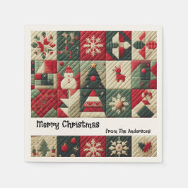 Quiltade juldesigner Meddelande Pappersservett
