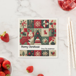Quiltade juldesigner Meddelande Pappersservett