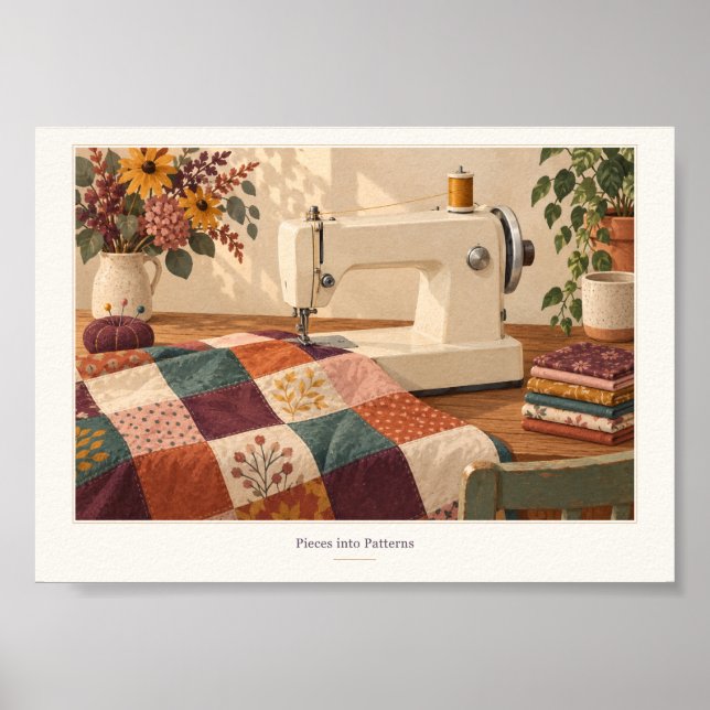 Quiltar i Mönster Quiltning Studio Konsttryck Poster (Framsidan)