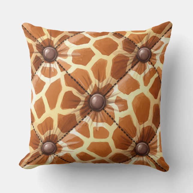Quilted Fabric med Giraffe Print av Natasha Us Kudde (Framsida)