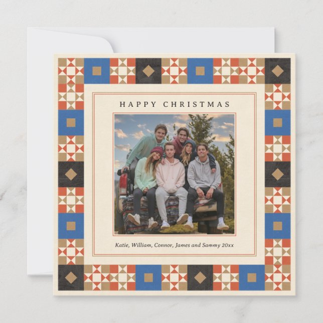 Quilted Frame Photo Julkort (Framsida)