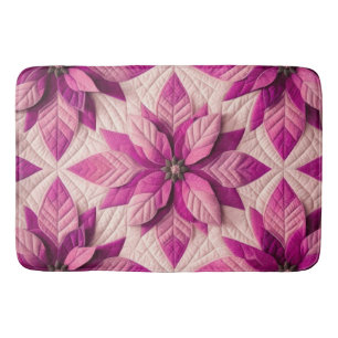 Quilted Mönster Poinsettia Rosa Badrumsmatta
