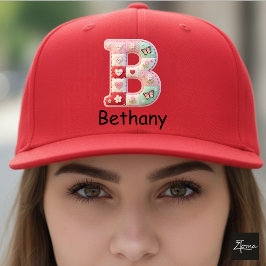 Quilted Patchwork Initial Letter B Nursery Keps