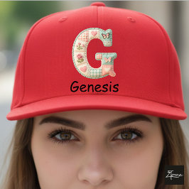 Quilted Patchwork Initial Letter G Nursery Keps