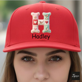 Quilted Patchwork Initial Letter H Nursery Keps