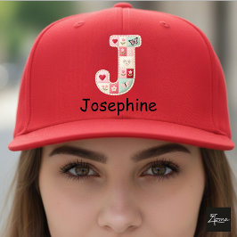 Quilted Patchwork Initial Letter J Nursery Keps