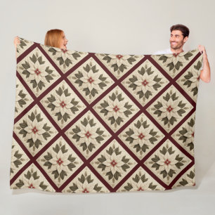 Quilted Poinsettia Fleece Blanket
