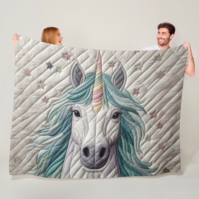 Quilted Unicorn Fleecefilt (På plats)