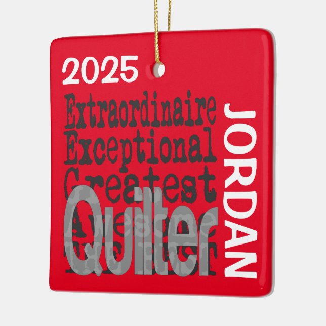 Quilter Extraordinaire-ANPASSNINGSBAR Julgransprydnad Keramik (Vänster)