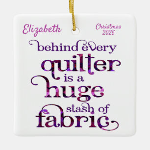 Quilter Fabric Stash Quilting Julgransprydnad Keramik