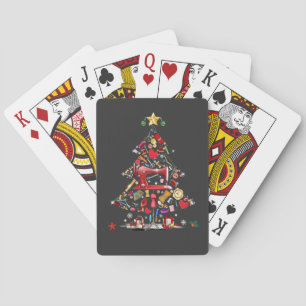 Quilter Merry Christmas Träd Quilt Block Quilting Casinokort