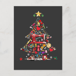 Quilter Merry Christmas Träd Quilt Block Quilting Helg Vykort