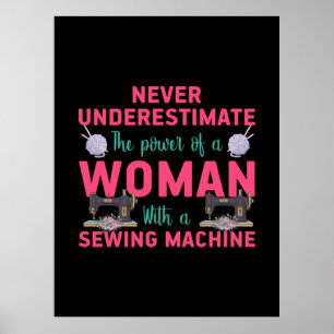 Quilter potensen hos en kvinna med sydd Maskin Poster