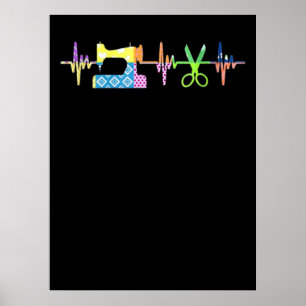 Quilter Sewing Heartslag - Quilter Älskare Poster