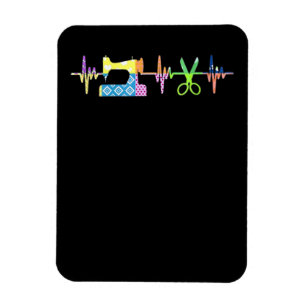 Quilter Sewing Heartslag - Quilting Älskare Magnet