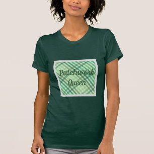 Quilters Cute Tee, Grönt Quilt Patchwork T Shirt