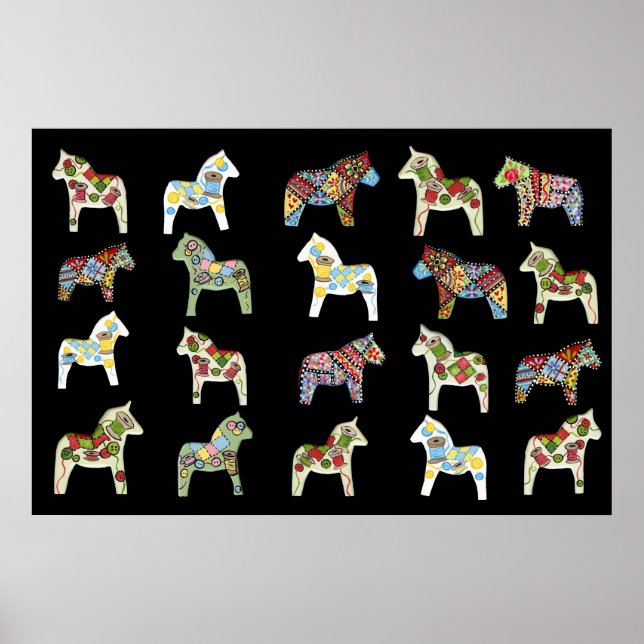 Quilters Dala Horses Poster (Framsidan)