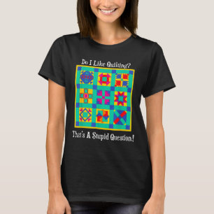 Quilters gåva Citat Vintage Block Mönster Patch T Shirt
