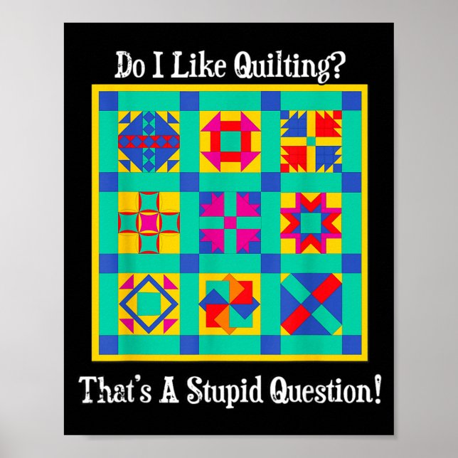 Quilters Gift Quotes Vintage Blocks Patterns Patch Poster (Framsidan)