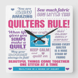 Quilters Rule Quilting Fyrkantig Klocka