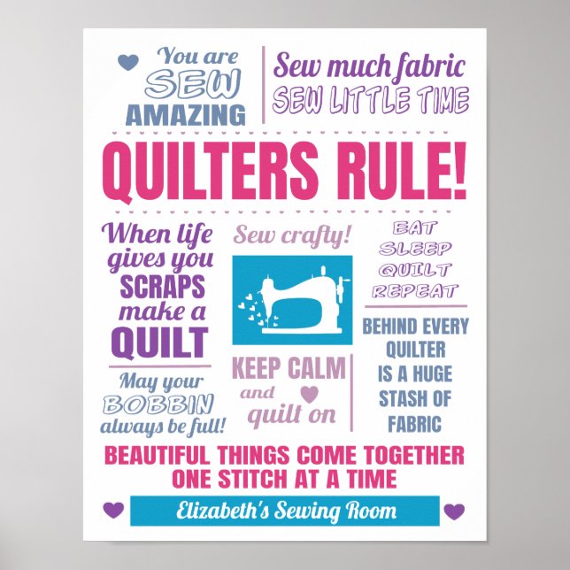 Quilters Rule Quilting Poster (Framsidan)