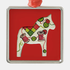 Quilters's-julen Dala Horses Julgransprydnad Metall