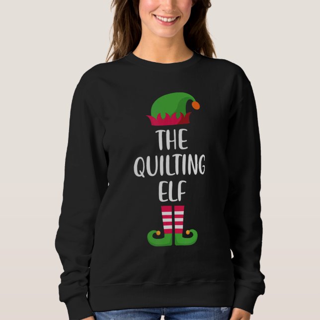 Quilting Elf Family Matching Group Christmas  Paja T Shirt (Framsida)