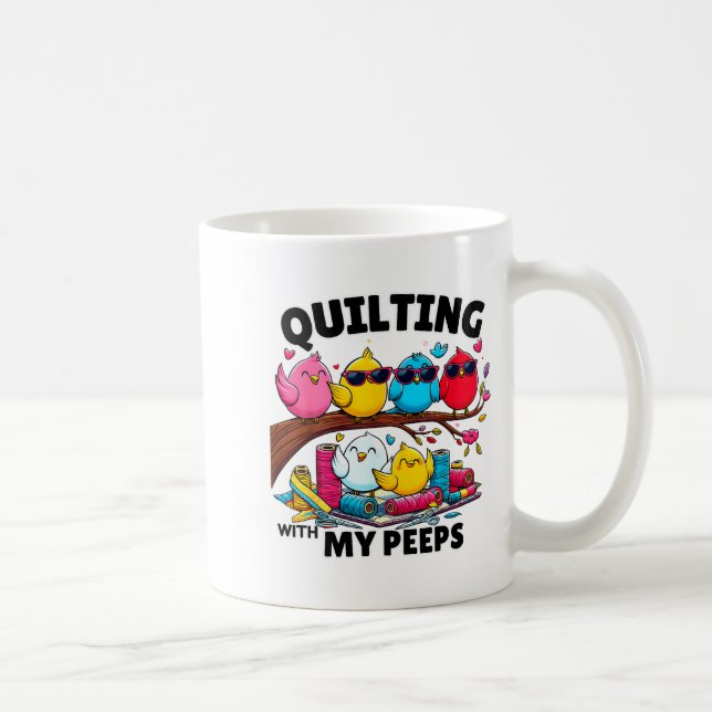 Quilting Hanging With My Funny Women Toddler Kids  Kaffemugg (Höger)