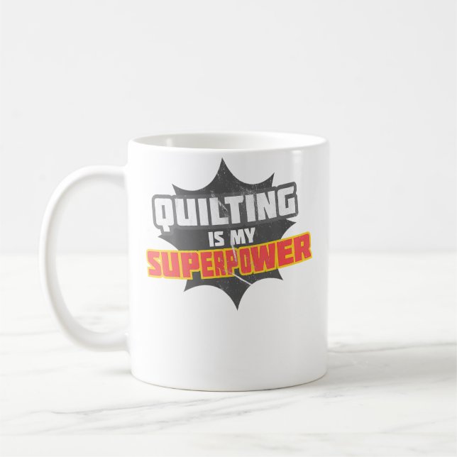 Quilting Is My Superpower 	 Quilting Grandma Shirt Kaffemugg (Vänster)