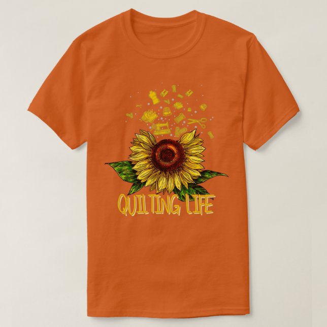 Quilting Life Kärlek Sun Flower T Shirt (Design framsida)