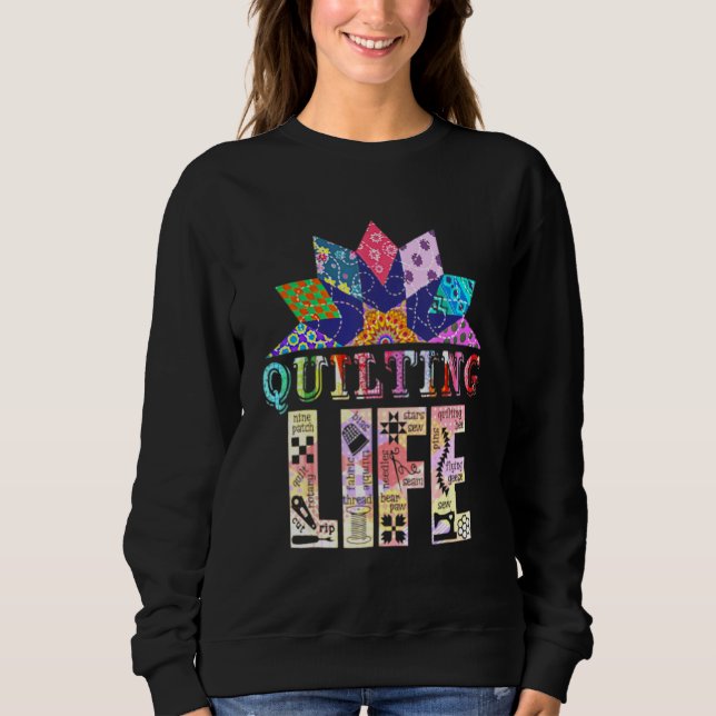 Quilting Life Quilting Fabric Flower T Shirt (Framsida)