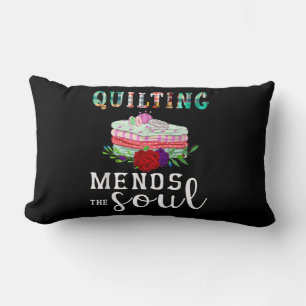 Quilting Mends Soul Quilter Gift Kasta Älskare Lumbarkudde