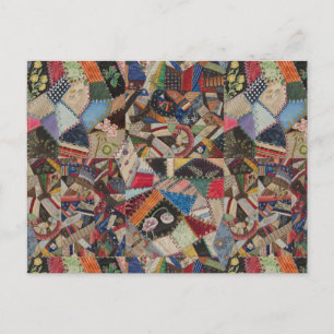 Quilting Patchwork Färgglatt Collage Mönster Vykort
