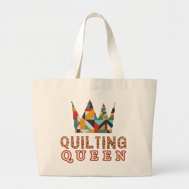 Quilting Queen - Funny Quilter - Quilting Lovers Jumbo Tygkasse (Framsidan)