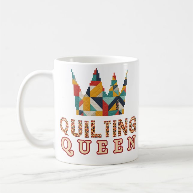 Quilting Queen - Funny Quilter - Quilting Lovers Kaffemugg (Vänster)