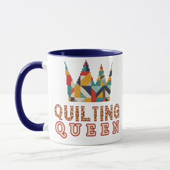 Quilting Queen - Funny Quilter - Quilting Lovers Mugg (Vänster)