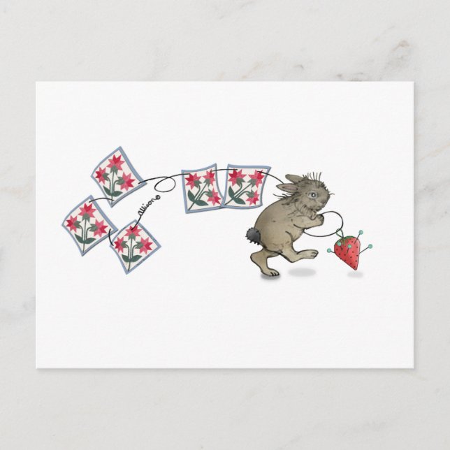 Quilting Rabbit Vykort (Framsida)