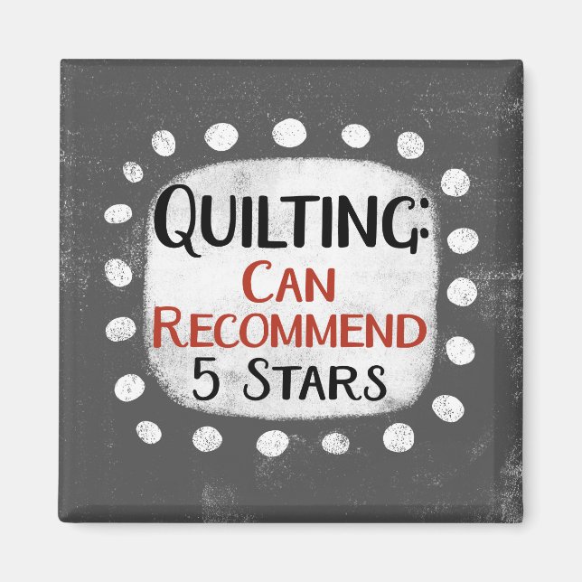 Quilting Review 5 Stars-kylskåp, magnet (Framsidan)