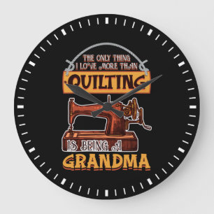 Quilting Sewing Quilt Grandma Gift for Quilter Stor Klocka