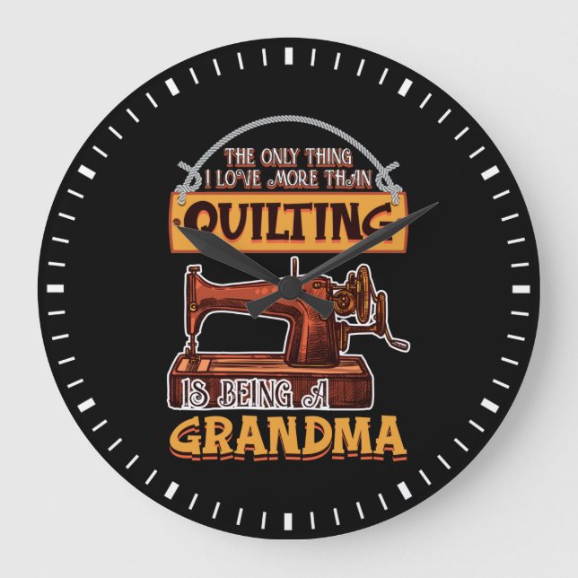 Quilting Sewing Quilt Grandma Gift for Quilter Stor Klocka (Framsida)