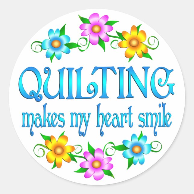 Quilting Smiles Runt Klistermärke (Framsida)