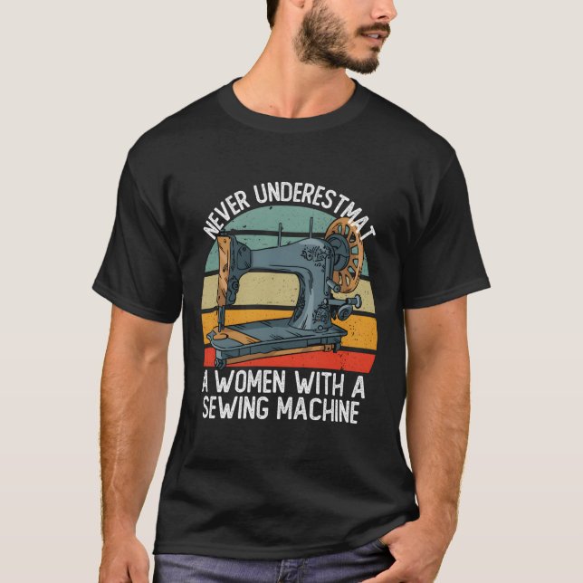 Quiltmaskin sömmerska sy t shirt (Framsida)