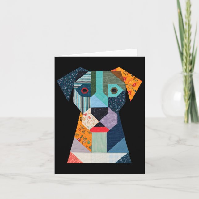 Quiltmönster Hund För Quiltälskare Quiltare Sy Kort (Framsida)