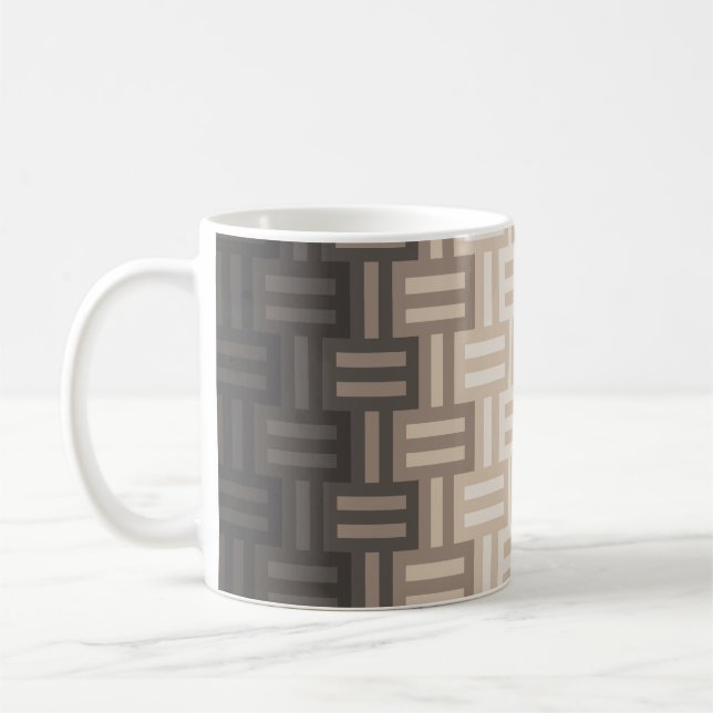 Quiltmönster i varma neutrala nyanser kaffemugg (Vänster)