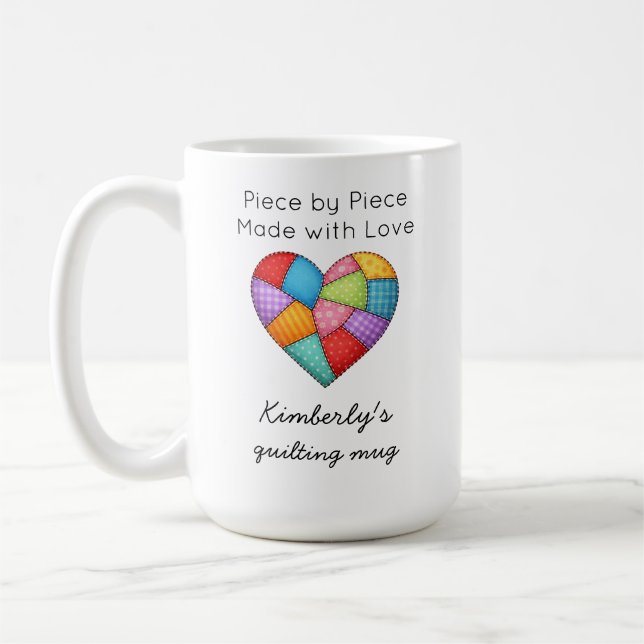 Quiltning Färgglatt Lapptäcke Hjälte Sy Kaffemugg (Vänster)
