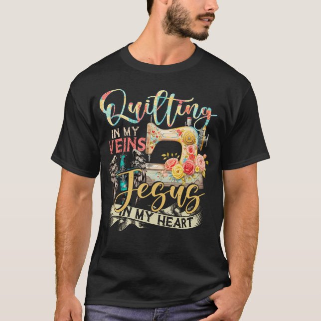 Quiltning i mina ådror Jesus i mitt hjärta Tröja R (Framsida)