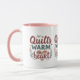 "Quilts Warm the Heart" Mysigt Quilting Cottagecor Mugg