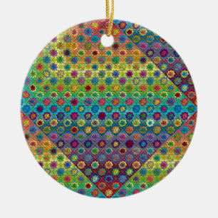 Quilty som laddad julgransprydnad keramik