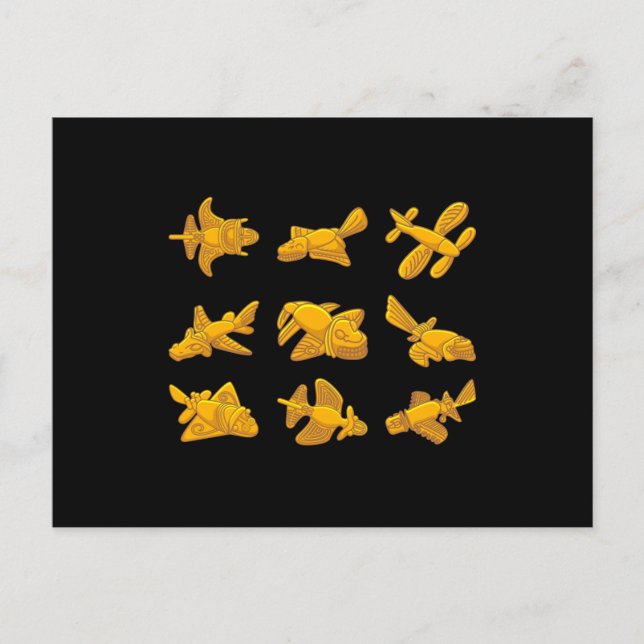 QUIMBAYA FLYGPLAN Forntida utomjordingsteoretiker  Vykort (Framsida)